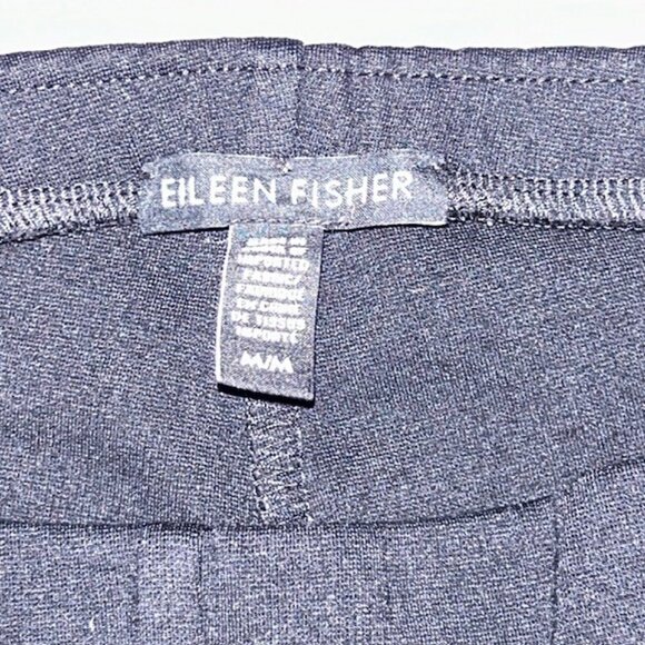 Eileen Fisher Leggings Womens Medium Black Stretch Slim Leg Yoga Pants - Picture 3 of 4